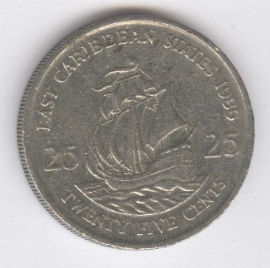 East Caribbean States 25 Cents de 1986