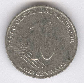 Ecuador 10 Centavos de 2000