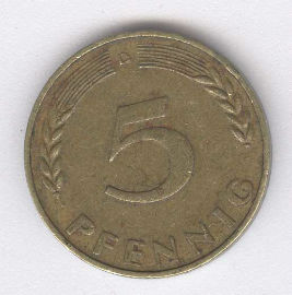 Alemania 5 Pfennig de 1968 (D)