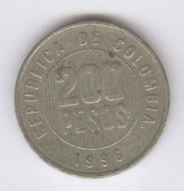 Colombia 200 Pesos de 1996