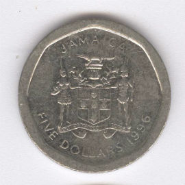 Jamaica 5 Dollars de 1996