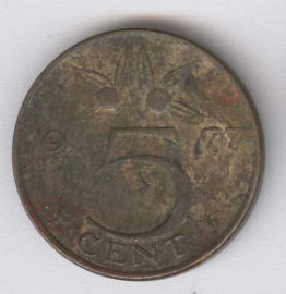 Holanda 5 Cents de 1977