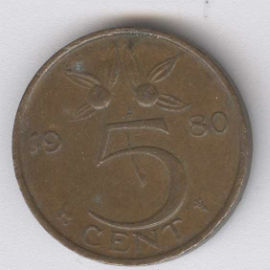 Holanda 5 Cents de 1980