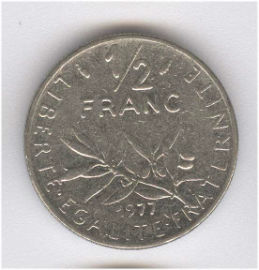 Francia 1/2 Franc de 1977