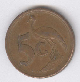Sudáfrica 5 Cents de 1990