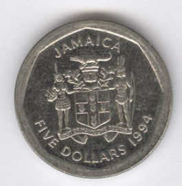 Jamaica 5 Dollar de 1994