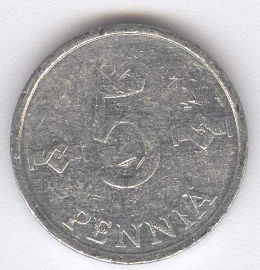 Finlandia 5 Pennia de 1988