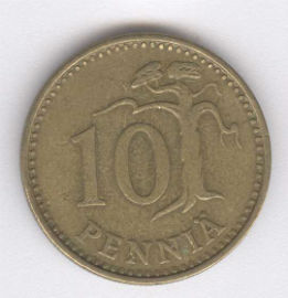 Finlandia 10 Pennia de 1963