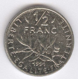 Francia 1/2 Franc de 1991