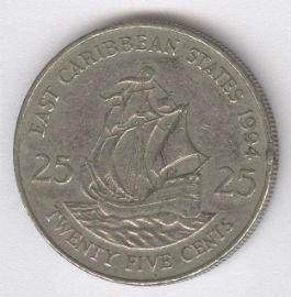 East Caribbean States 25 Cents de 1994