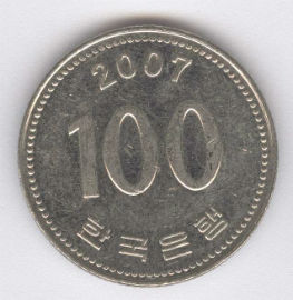 Corea del Sur 100 Won de 2007