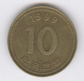 Corea del Sur 10 Won de 1999
