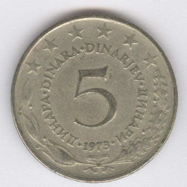 Yugoslavia 5 Dinara de 1973