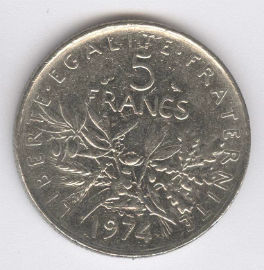 Francia 5 Francs de 1974
