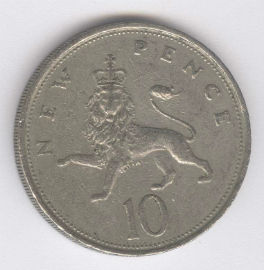 Inglaterra 10 New Pence de 1968