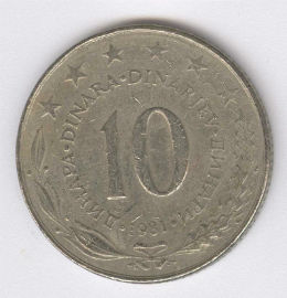 Yugoslavia 10 Dinara de 1981