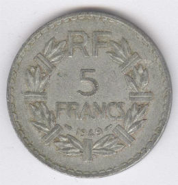 Francia 5 Francs de 1949
