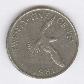 Bermuda 25 Cents de 1981