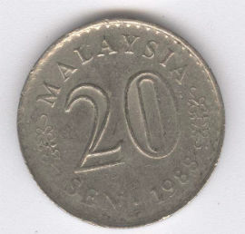 Malasia 20 Sen de 1988