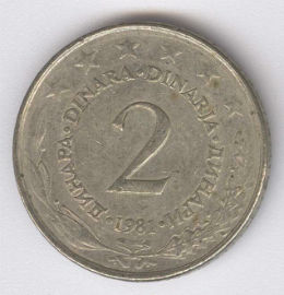 Yugoslavia 2 Dinara de 1981