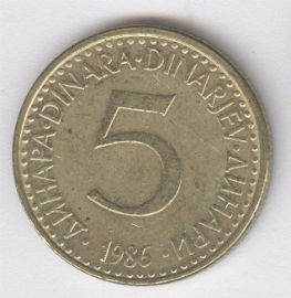 Yugoslavia 5 Dinara de 1986