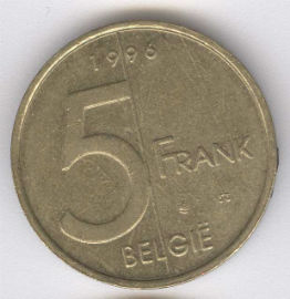 Bélgica 5 Frank de 1996 (Belgie)