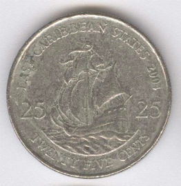 East Caribbean States 25 Cents de 2004