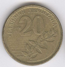 Grecia 20 Drachmai de 1994