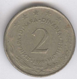 Yugoslavia 2 Dinara de 1980