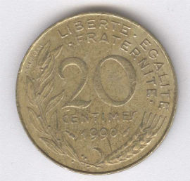 Francia 20 Centimes de 1990