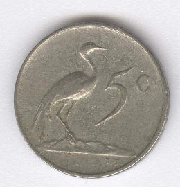 Sudáfrica 5 Cents de 1975