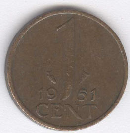Holanda 1 Cent de 1951