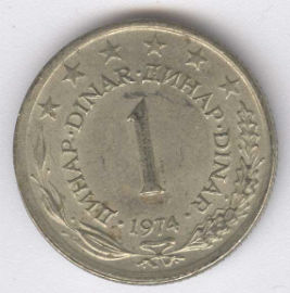 Yugoslavia 1 Dinar de 1974