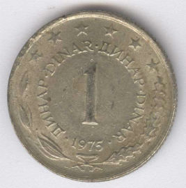 Yugoslavia 1 Dinar de 1975