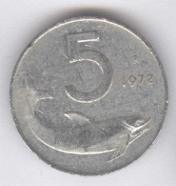 Italia 5 Lire de 1972