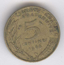Francia 5 Centimes de 1966