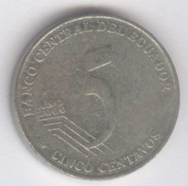 Ecuador 5 Centavos de 2000