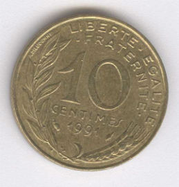Francia 10 Centimes de 1991