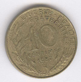 Francia 10 Centimes de 1987