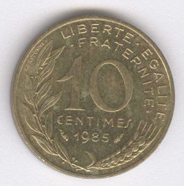Francia 10 Centimes de 1985