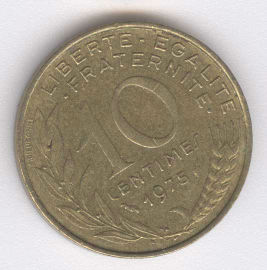 Francia 10 Centimes de 1975