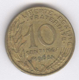 Francia 10 Centimes de 1968