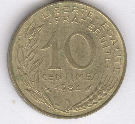 Francia 10 Centimes de 1984