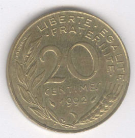 Francia 20 Centimes de 1992