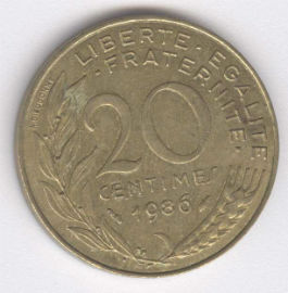 Francia 20 Centimes de 1986