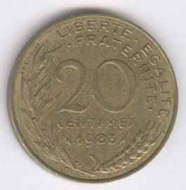 Francia 20 Centimes de 1983