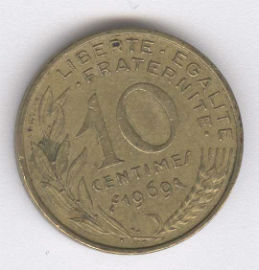 Francia 10 Centimes de 1969