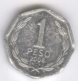 Chile 1 Peso de 2008