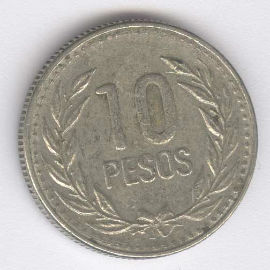 Colombia 10 Pesos de 1990