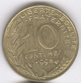 Francia 10 Centimes de 1988